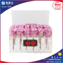 Держите 36PCS Роза Пользовательские цветные акриловые коробки с крышкой
